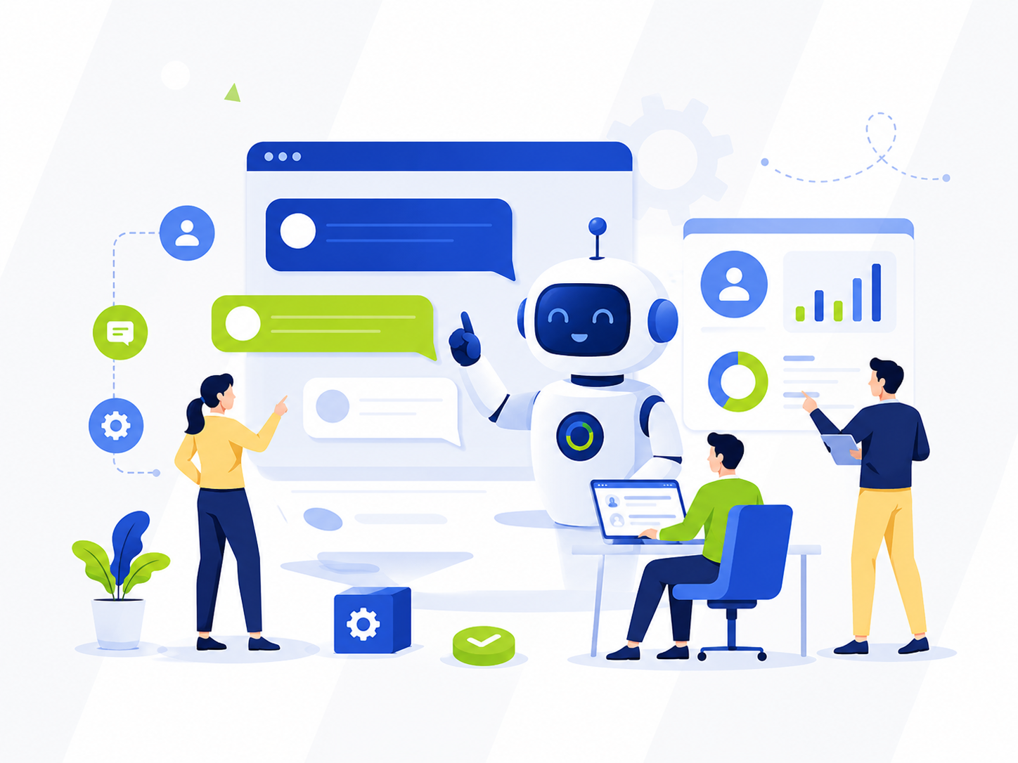 Friendly AI assistant illustration