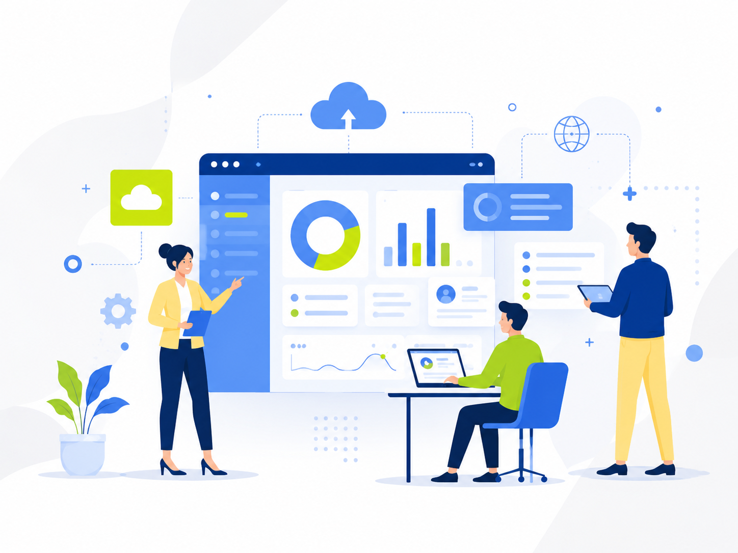 Software company dashboard illustration